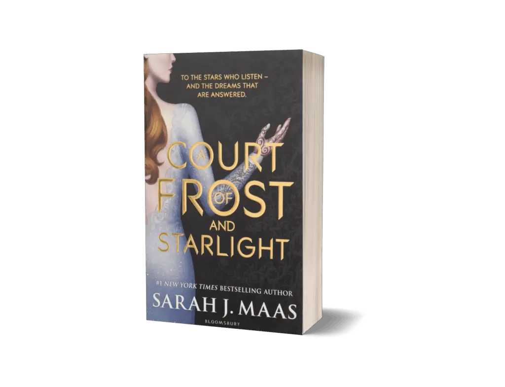 Book cover of A Court of Frost and Starlight by Sarah J Maas