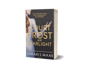 Book cover of A Court of Frost and Starlight by Sarah J Maas